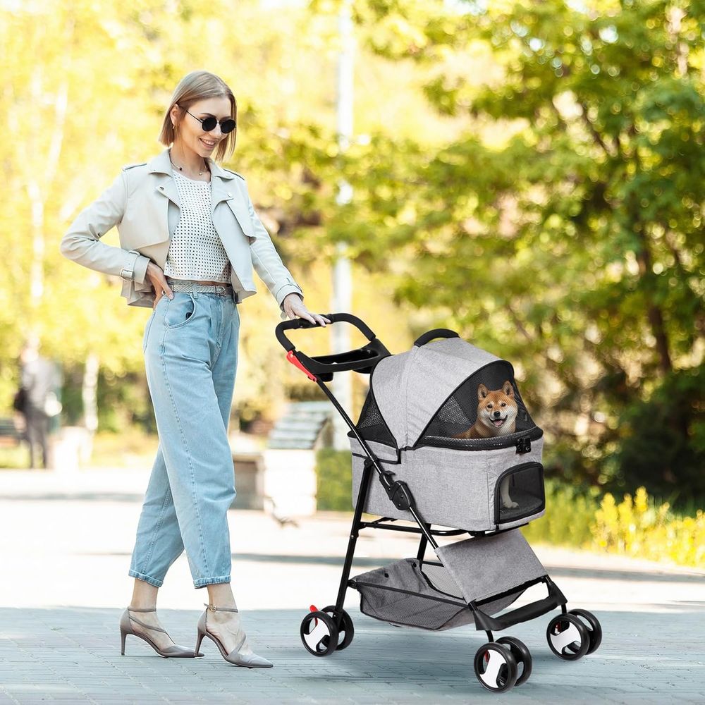 Pet Stroller 4 Wheels Dog Cat  - огляд і ціна Pet Stroller Carrier